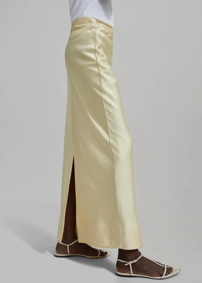 The Frankie Shop Bottoms Siovhan Satin Skirt 8211 Yellow 8211 Women