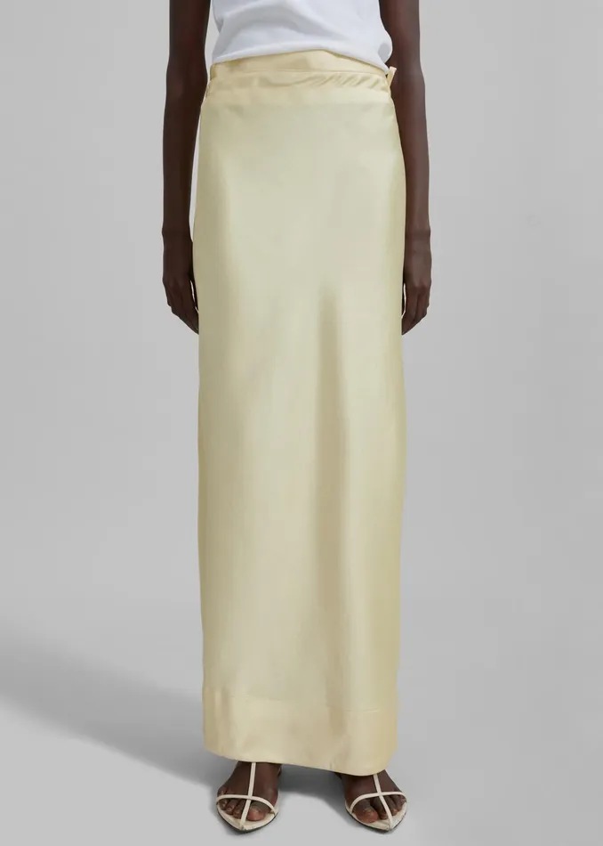 The Frankie Shop Bottoms Siovhan Satin Skirt 8211 Yellow 8211 Women