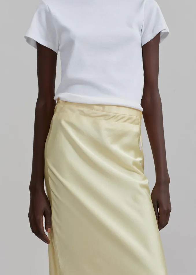 The Frankie Shop Bottoms Siovhan Satin Skirt 8211 Yellow 8211 Women