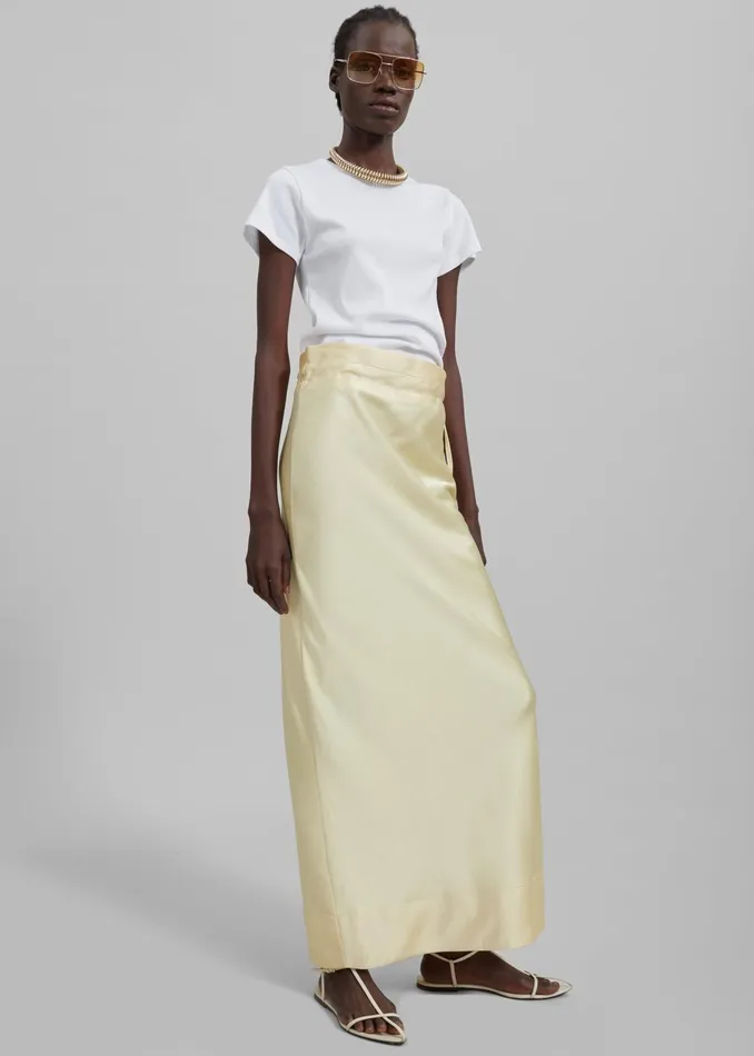 The Frankie Shop Bottoms Siovhan Satin Skirt 8211 Yellow 8211 Women
