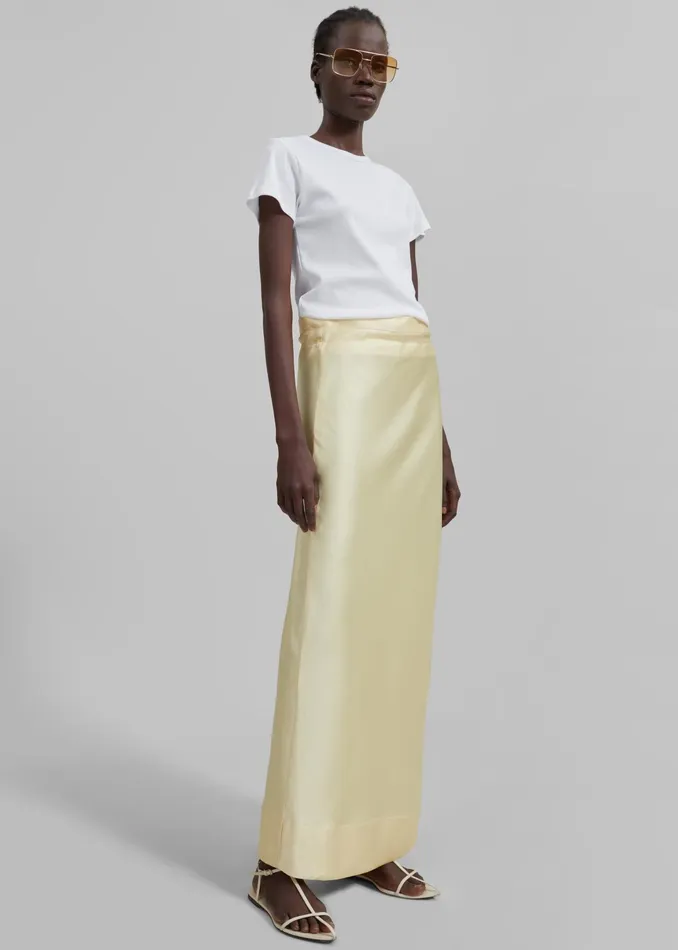 The Frankie Shop Bottoms Siovhan Satin Skirt 8211 Yellow 8211 Women