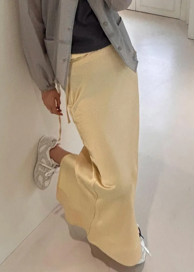 The Frankie Shop Bottoms Siovhan Satin Skirt 8211 Yellow 8211 Women