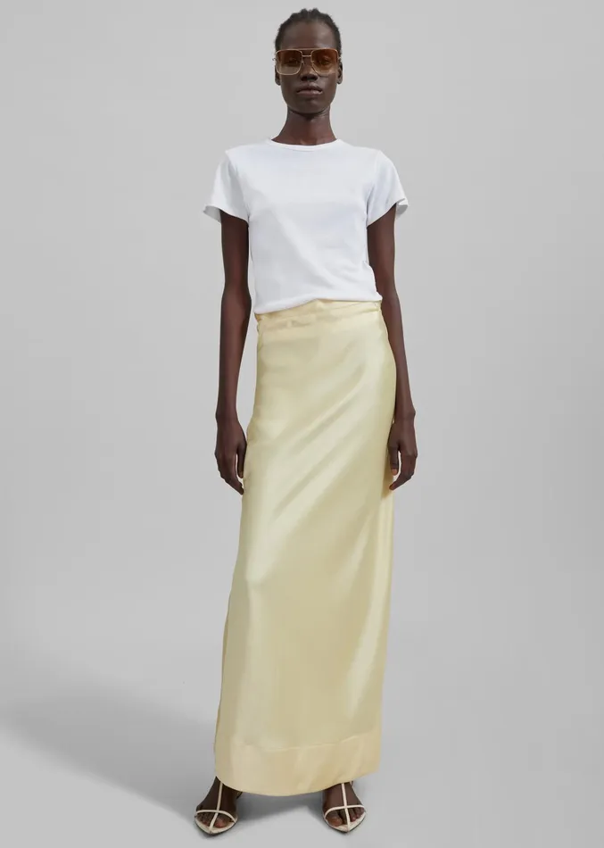 The Frankie Shop Bottoms Siovhan Satin Skirt 8211 Yellow 8211 Women