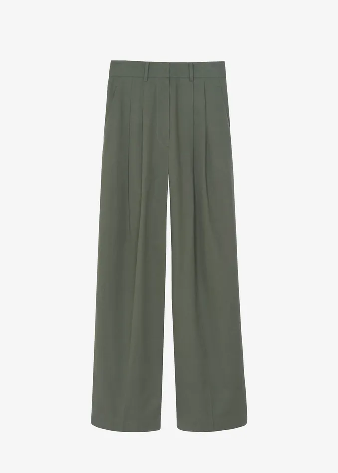 The Frankie Shop Bottoms Tansy Cotton Pants 8211 Olive 8211 Women