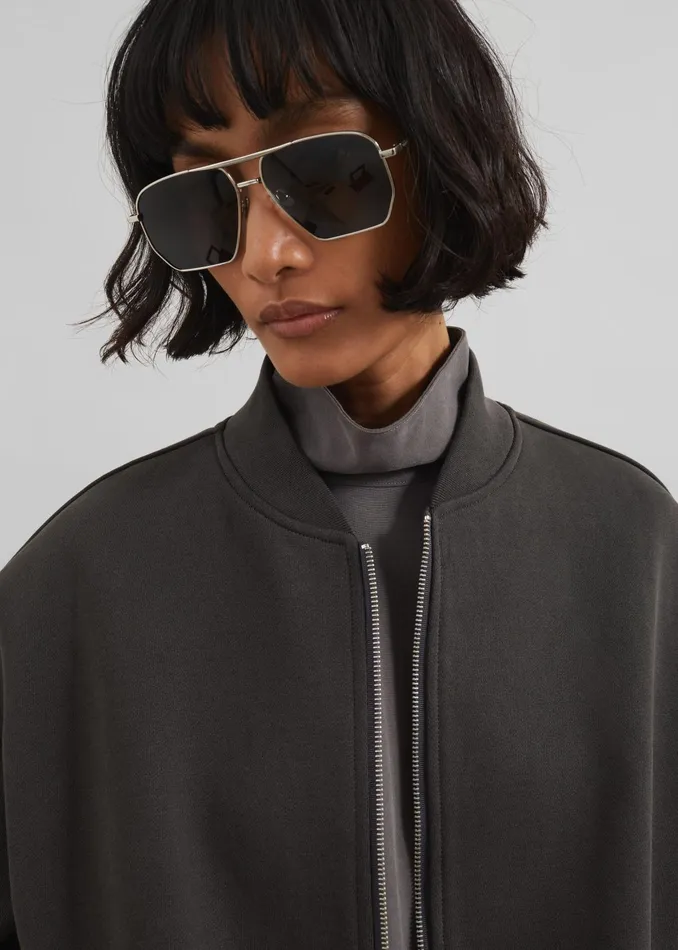 The Frankie Shop Coperni Aviator Sunglasses 8211 SilverBlack 8211 Women