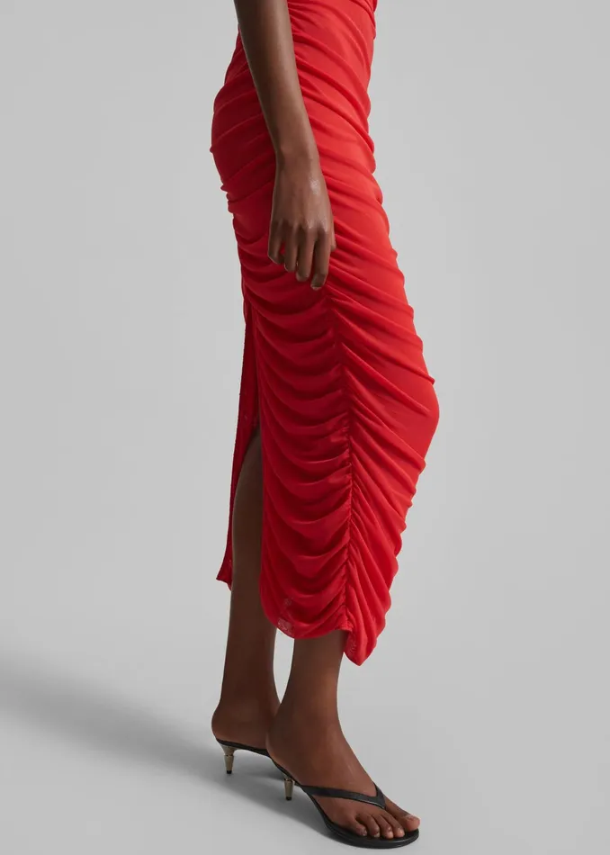 The Frankie Shop Dresses Rotate Mesh Midi Dress 8211 High Risk Red 8211 Women