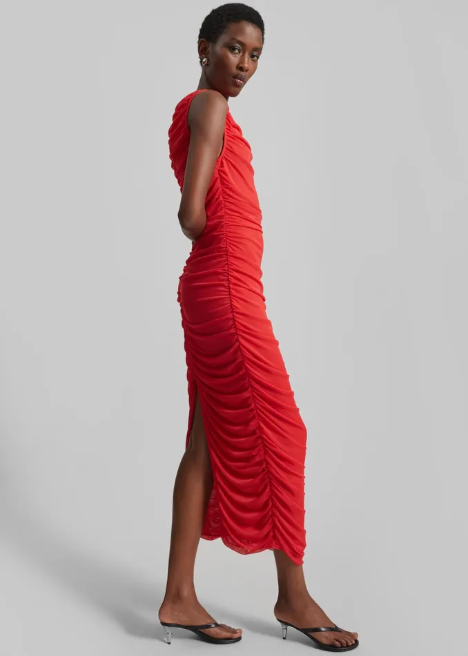The Frankie Shop Dresses Rotate Mesh Midi Dress 8211 High Risk Red 8211 Women