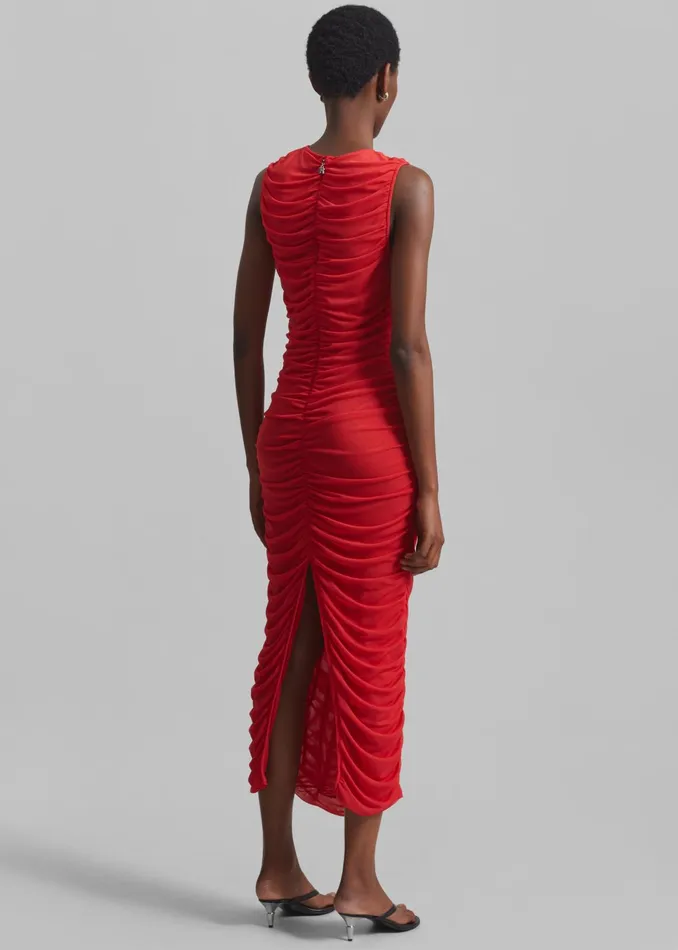 The Frankie Shop Dresses Rotate Mesh Midi Dress 8211 High Risk Red 8211 Women
