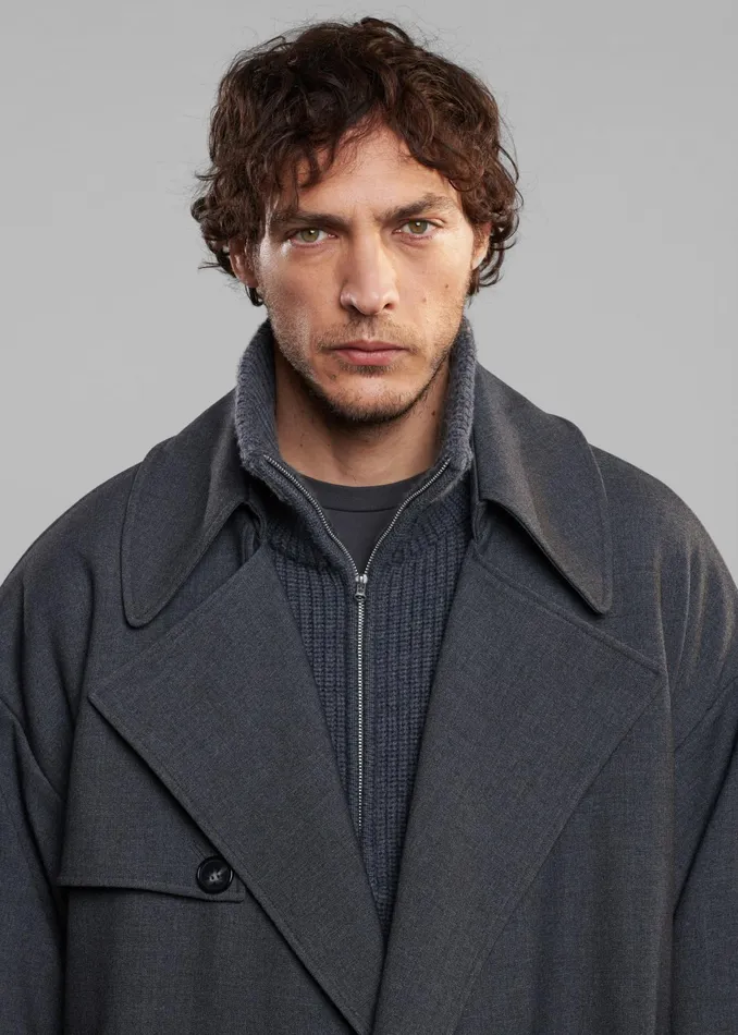 The Frankie Shop Knitwear Harrison Quarter Zip Jumper 8211 Grey Melange 8211 Men