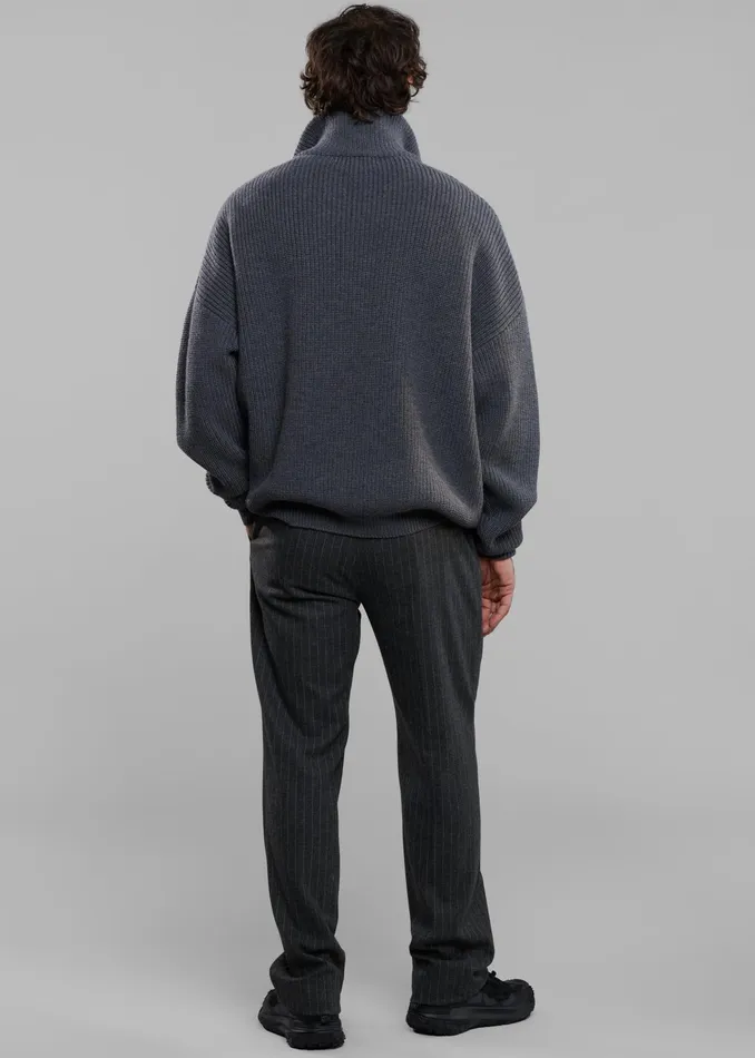 The Frankie Shop Knitwear Harrison Quarter Zip Jumper 8211 Grey Melange 8211 Men