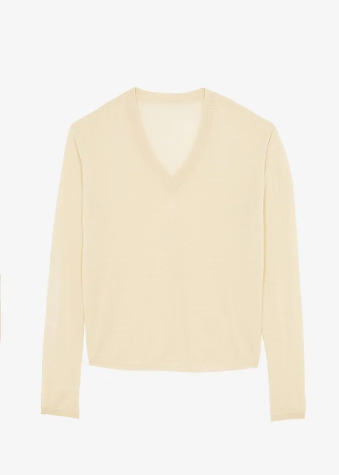 The Frankie Shop Knitwear Juro VNeck Knit 8211 Butter 8211 Women