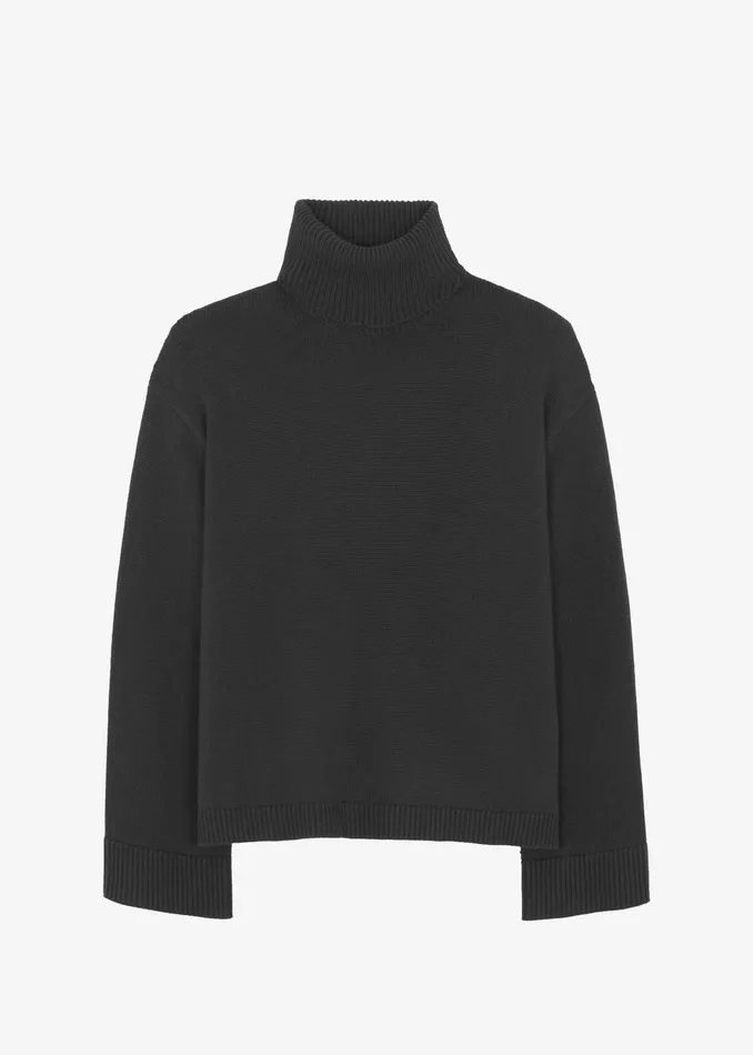 The Frankie Shop Knitwear Rhea Trapeze Turtleneck 8211 Charcoal 8211 Women