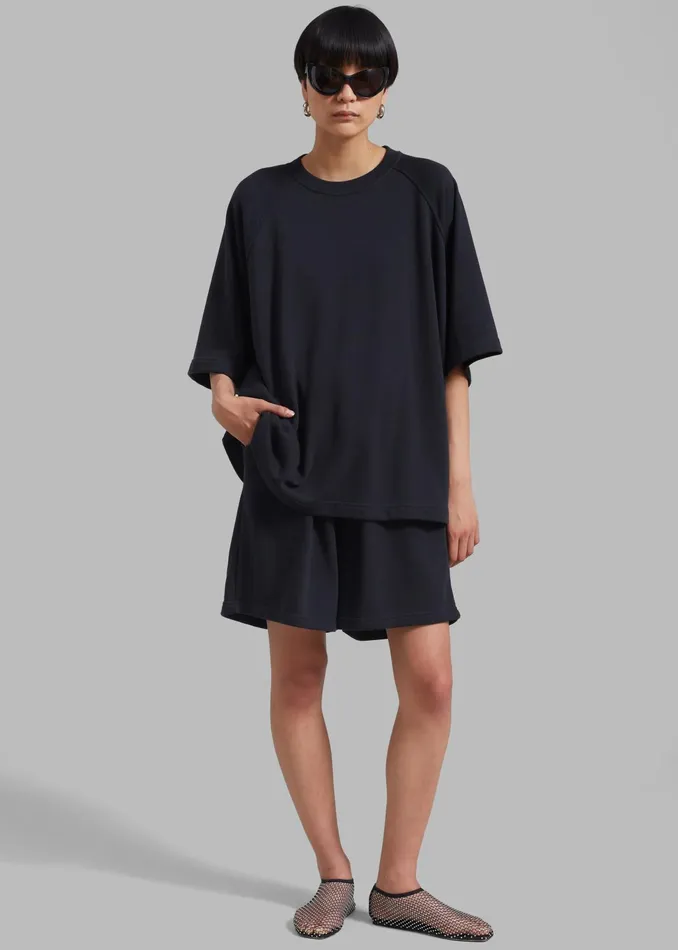 The Frankie Shop Loungewear Newton Sweatshorts 8211 Black 8211 WomenMen