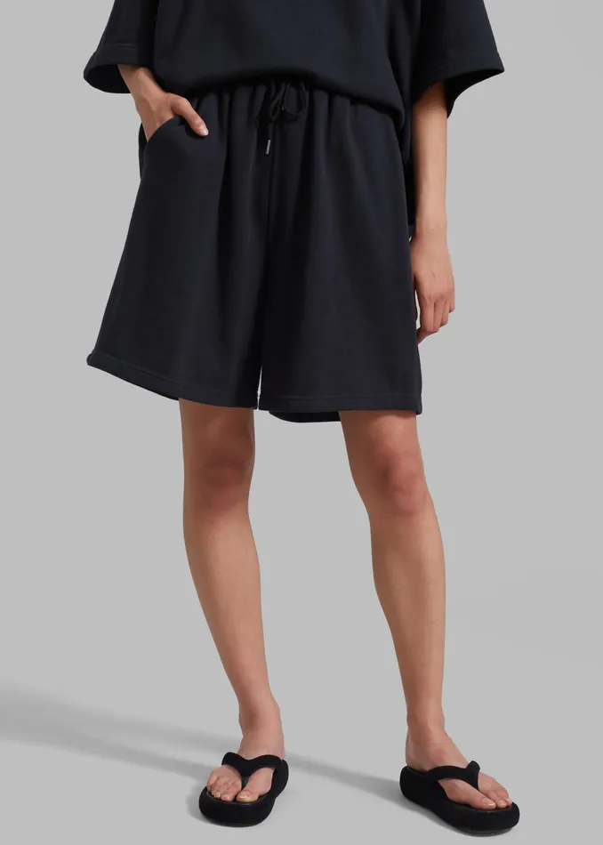 The Frankie Shop Loungewear Newton Sweatshorts 8211 Black 8211 WomenMen