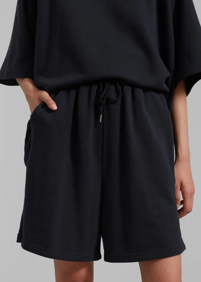 The Frankie Shop Loungewear Newton Sweatshorts 8211 Black 8211 WomenMen