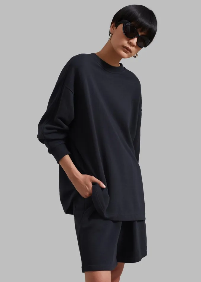 The Frankie Shop Loungewear Newton Sweatshorts 8211 Black 8211 WomenMen