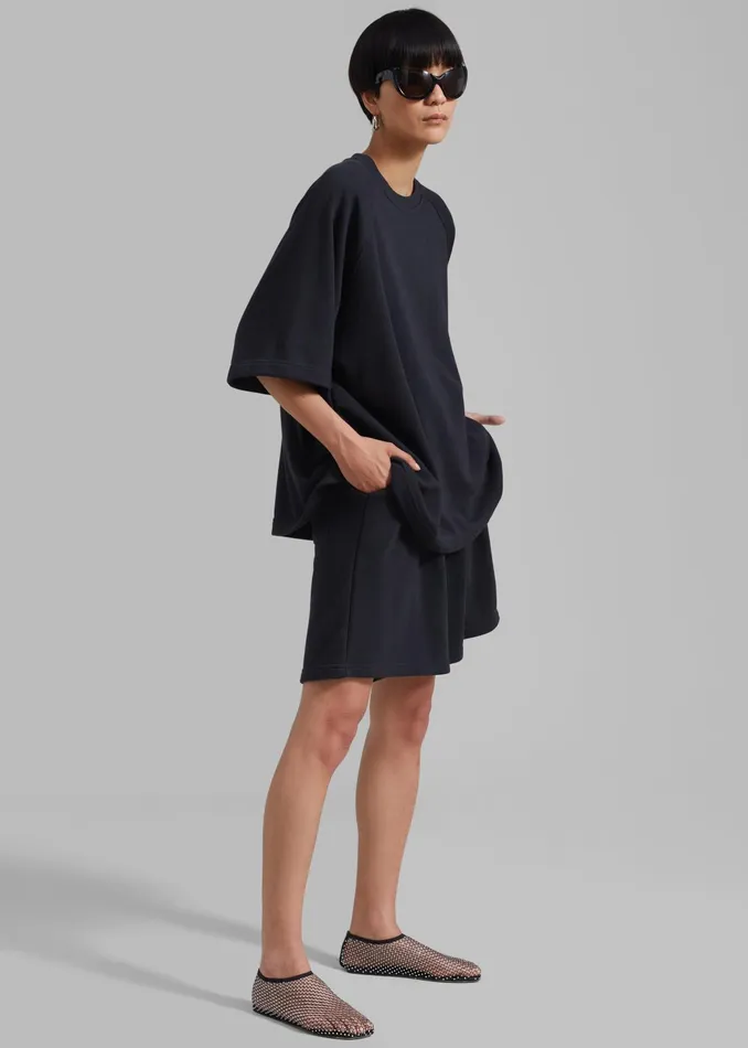 The Frankie Shop Loungewear Newton Sweatshorts 8211 Black 8211 WomenMen