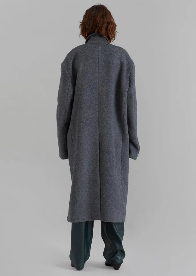 The Frankie Shop Outerwear Anya Oversized Coat 8211 Charcoal 8211 Women