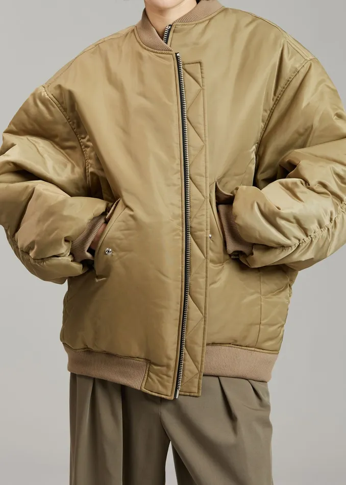The Frankie Shop Outerwear Astra Bomber Jacket 8211 Olive 8211 WomenMen