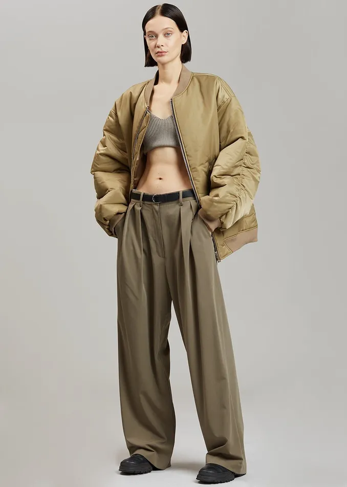 The Frankie Shop Outerwear Astra Bomber Jacket 8211 Olive 8211 WomenMen