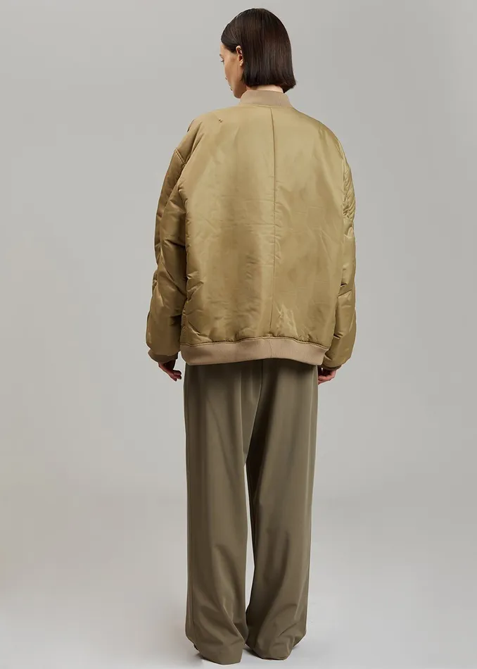 The Frankie Shop Outerwear Astra Bomber Jacket 8211 Olive 8211 WomenMen