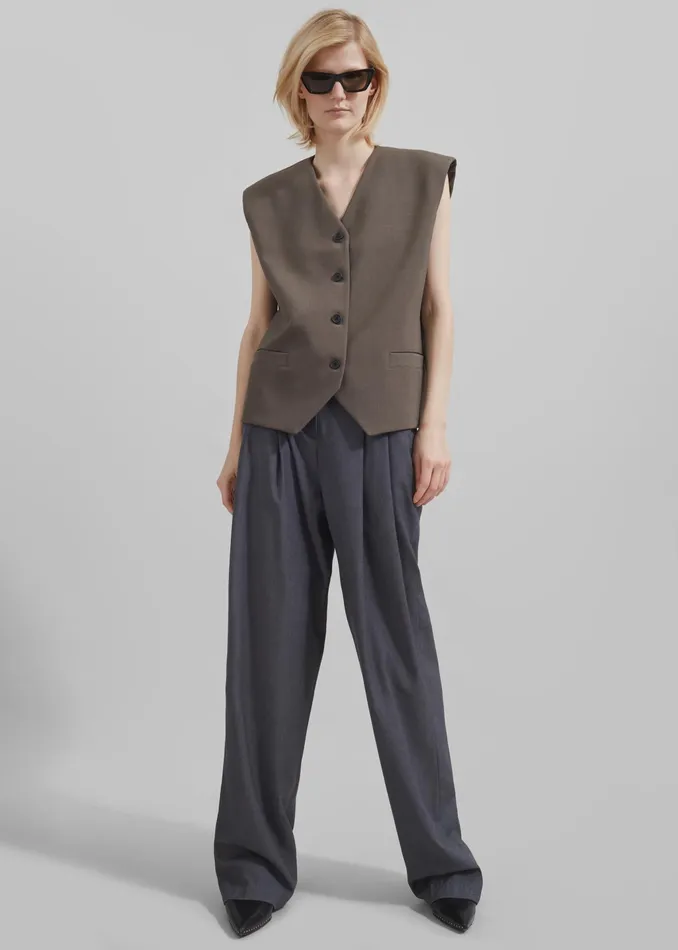 The Frankie Shop Outerwear Brittany Vest 8211 Brown 8211 Women
