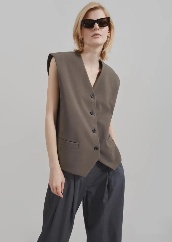 The Frankie Shop Outerwear Brittany Vest 8211 Brown 8211 Women