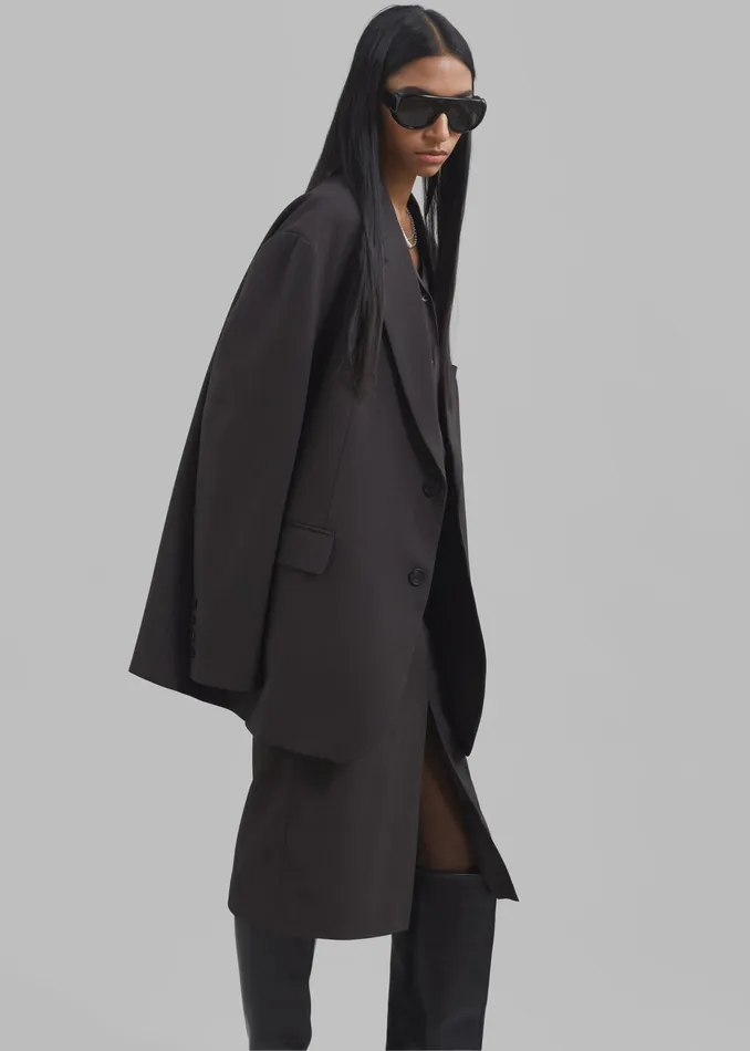 The Frankie Shop Outerwear Brooklyn Blazer 8211 Charcoal 8211 Women