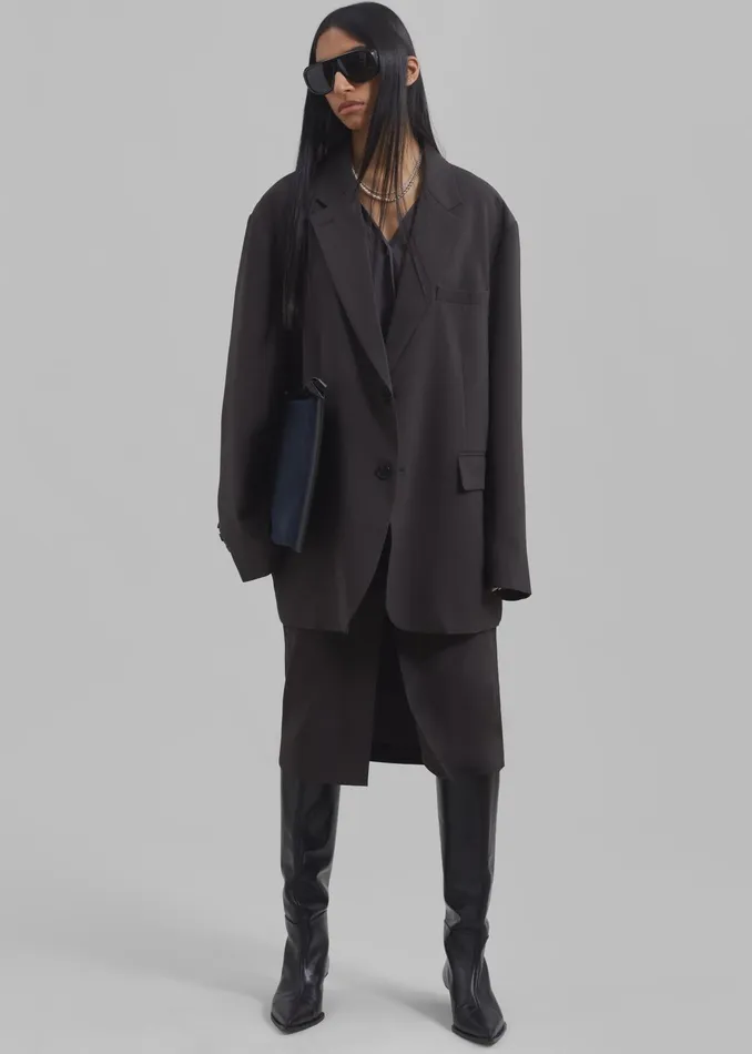 The Frankie Shop Outerwear Brooklyn Blazer 8211 Charcoal 8211 Women
