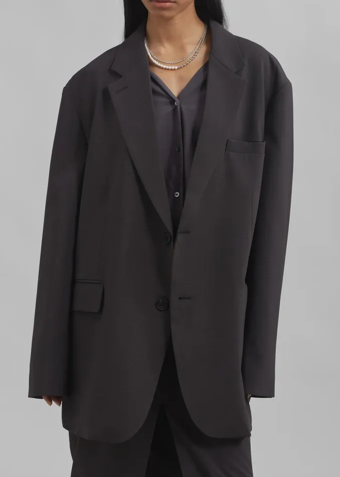 The Frankie Shop Outerwear Brooklyn Blazer 8211 Charcoal 8211 Women