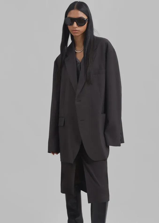 The Frankie Shop Outerwear Brooklyn Blazer 8211 Charcoal 8211 Women