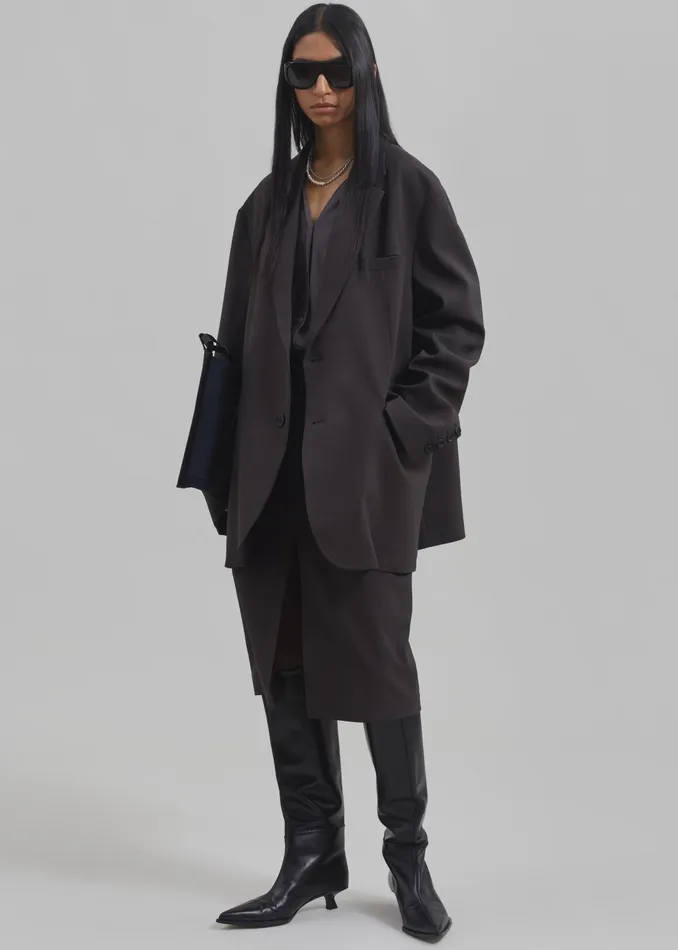 The Frankie Shop Outerwear Brooklyn Blazer 8211 Charcoal 8211 Women