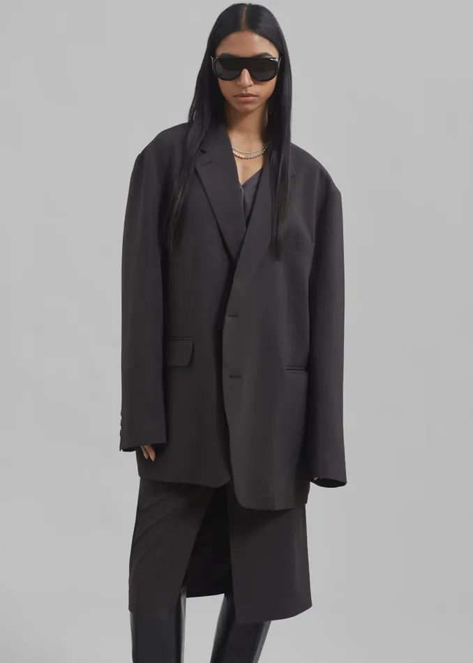The Frankie Shop Outerwear Brooklyn Blazer 8211 Charcoal 8211 Women