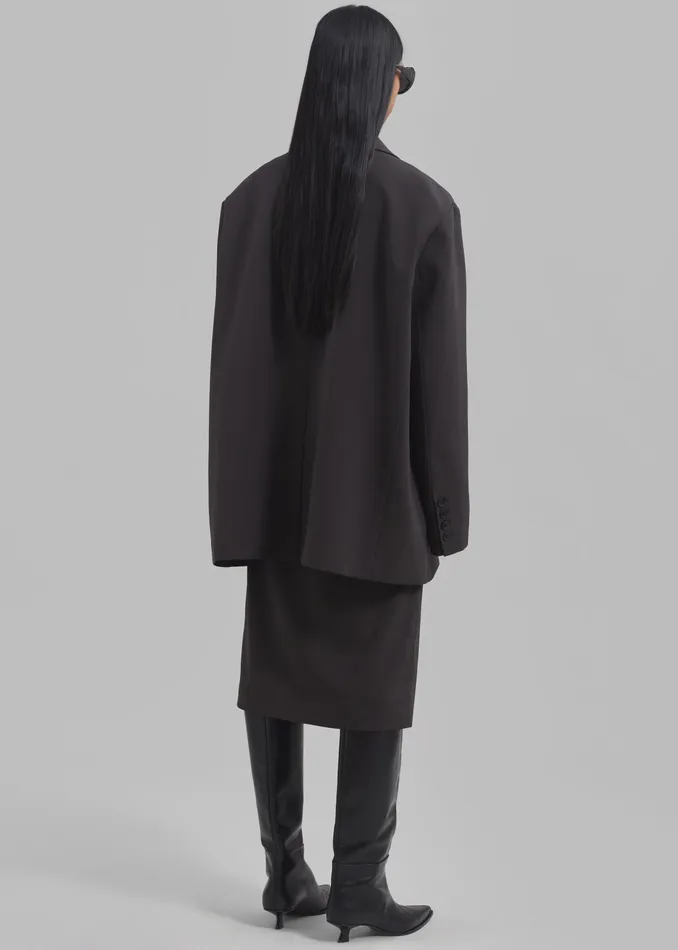 The Frankie Shop Outerwear Brooklyn Blazer 8211 Charcoal 8211 Women
