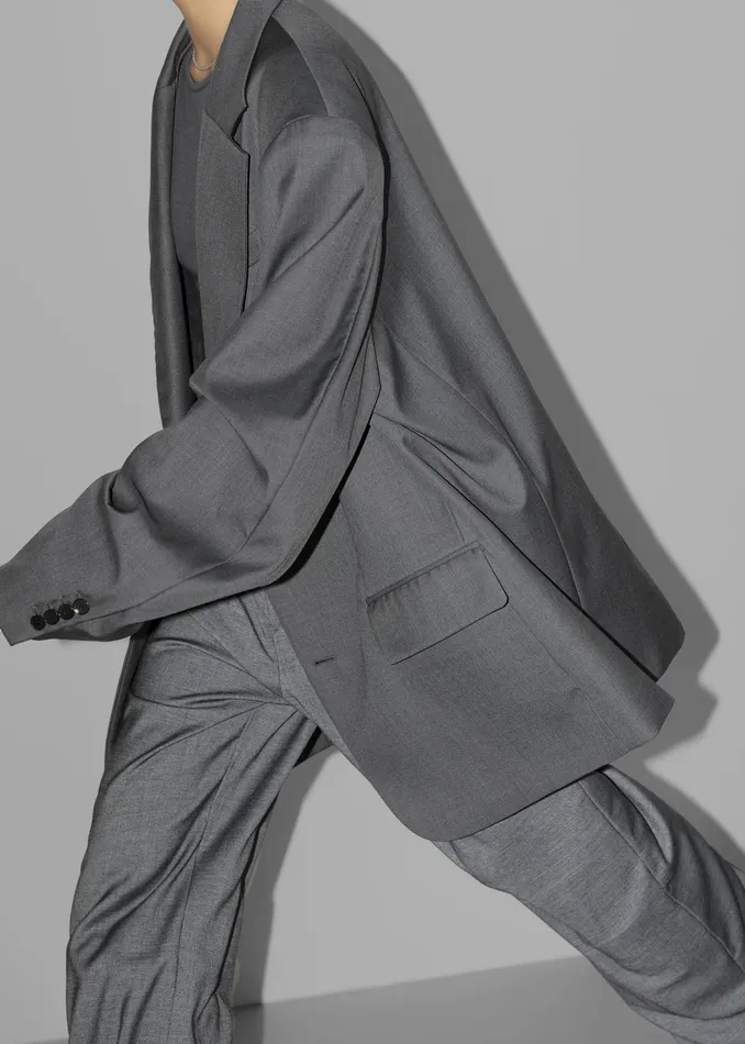 The Frankie Shop Outerwear Dee Maxi Oversized Blazer 8211 Charcoal 8211 Women