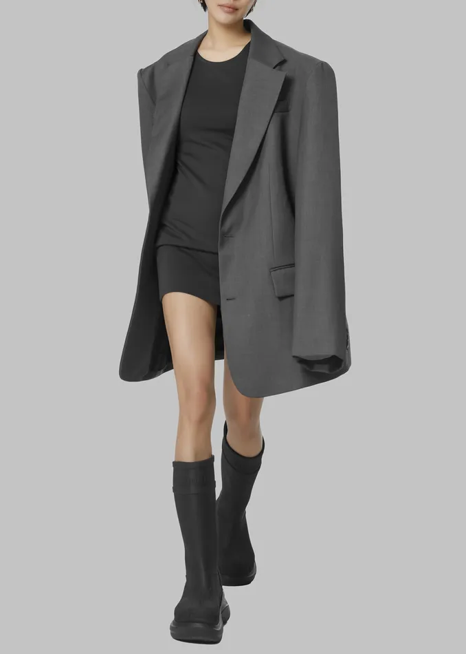 The Frankie Shop Outerwear Dee Maxi Oversized Blazer 8211 Charcoal 8211 Women