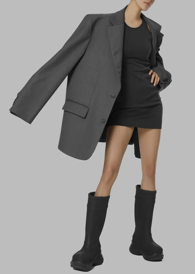The Frankie Shop Outerwear Dee Maxi Oversized Blazer 8211 Charcoal 8211 Women