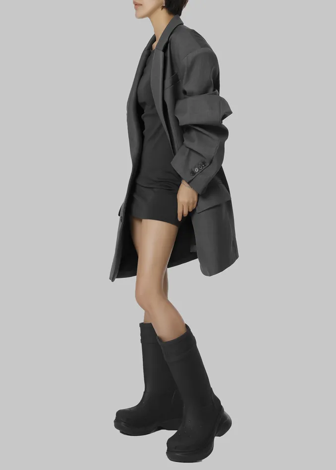 The Frankie Shop Outerwear Dee Maxi Oversized Blazer 8211 Charcoal 8211 Women