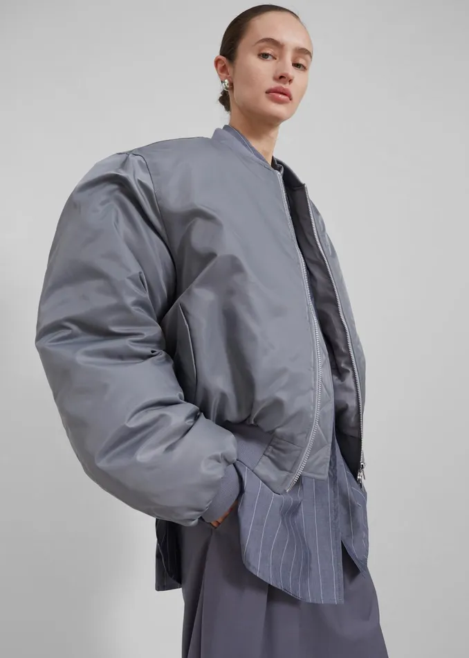 The Frankie Shop Outerwear Erina Padded Bomber 8211 Grey 8211 Women