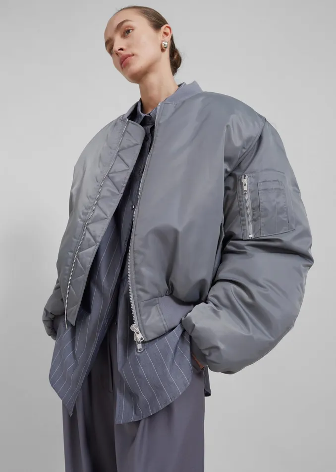 The Frankie Shop Outerwear Erina Padded Bomber 8211 Grey 8211 Women