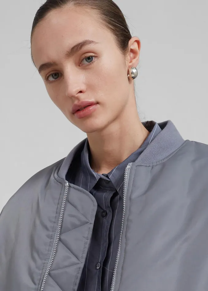 The Frankie Shop Outerwear Erina Padded Bomber 8211 Grey 8211 Women