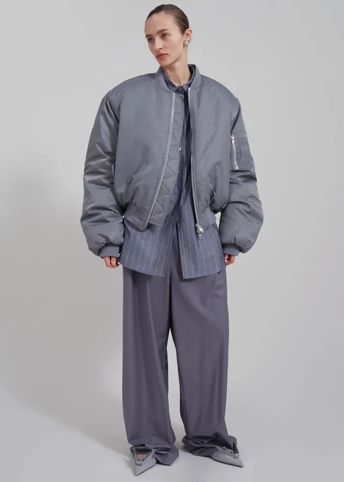 The Frankie Shop Outerwear Erina Padded Bomber 8211 Grey 8211 Women