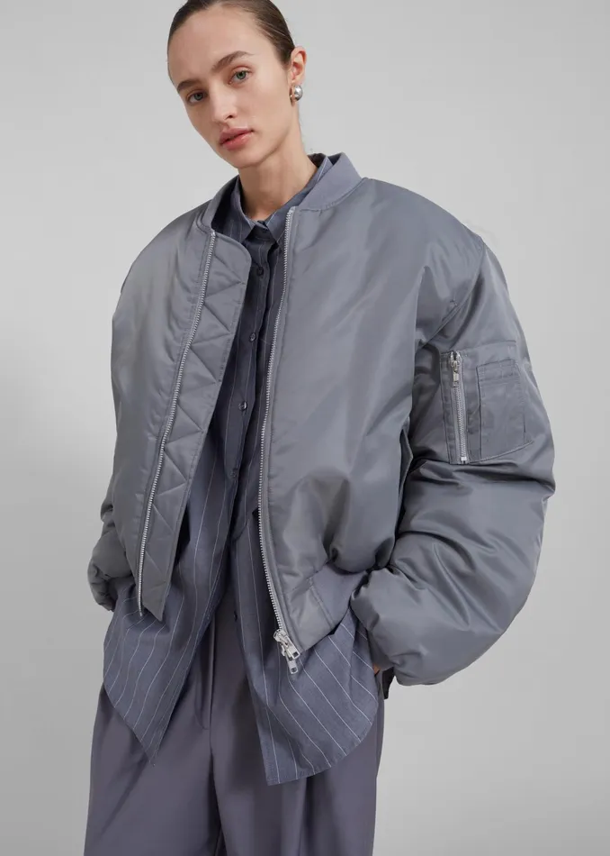 The Frankie Shop Outerwear Erina Padded Bomber 8211 Grey 8211 Women