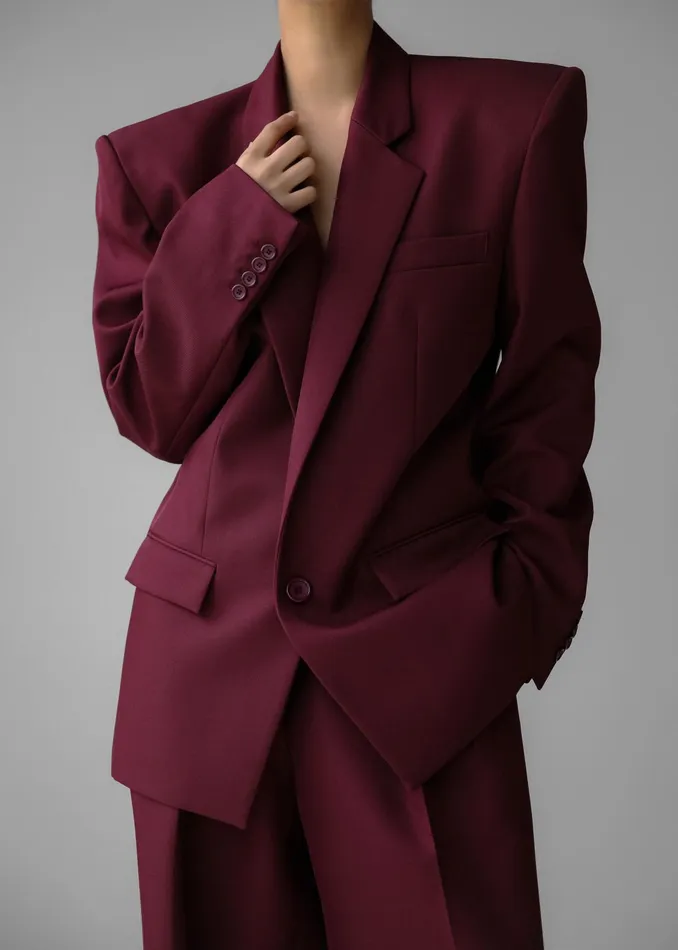 The Frankie Shop Outerwear Jun Blazer 8211 Burgundy 8211 Women