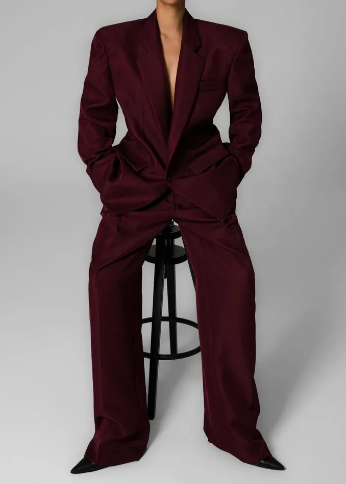 The Frankie Shop Outerwear Jun Blazer 8211 Burgundy 8211 Women