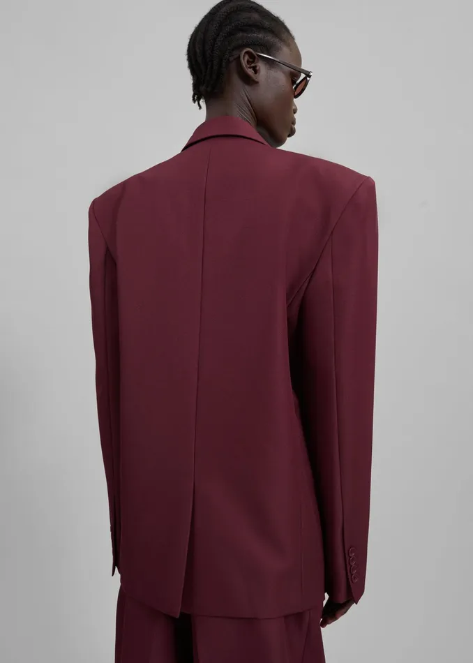 The Frankie Shop Outerwear Jun Blazer 8211 Burgundy 8211 Women
