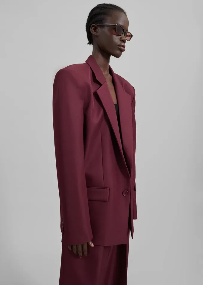 The Frankie Shop Outerwear Jun Blazer 8211 Burgundy 8211 Women