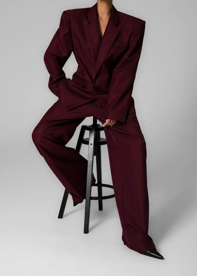 The Frankie Shop Outerwear Jun Blazer 8211 Burgundy 8211 Women