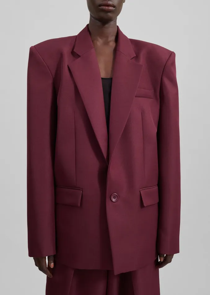 The Frankie Shop Outerwear Jun Blazer 8211 Burgundy 8211 Women