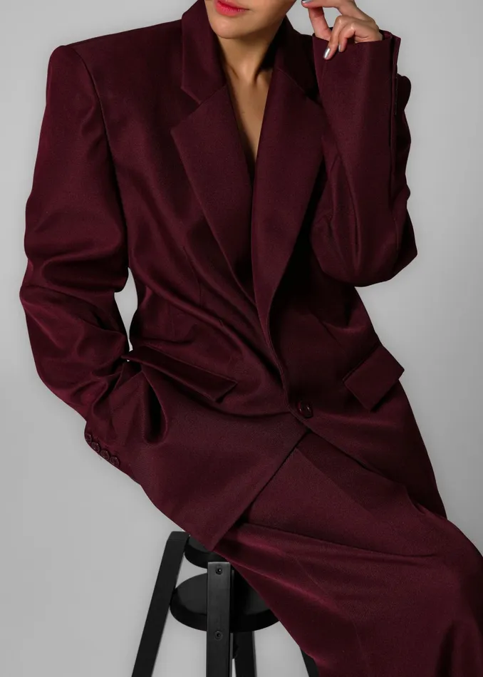 The Frankie Shop Outerwear Jun Blazer 8211 Burgundy 8211 Women